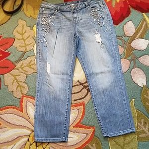 Boyfriend Blue Jeans w/ Bling